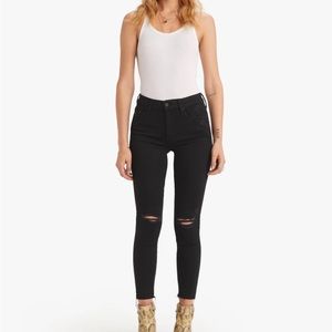 MOTHER - The Looker Ankle Fray in Black